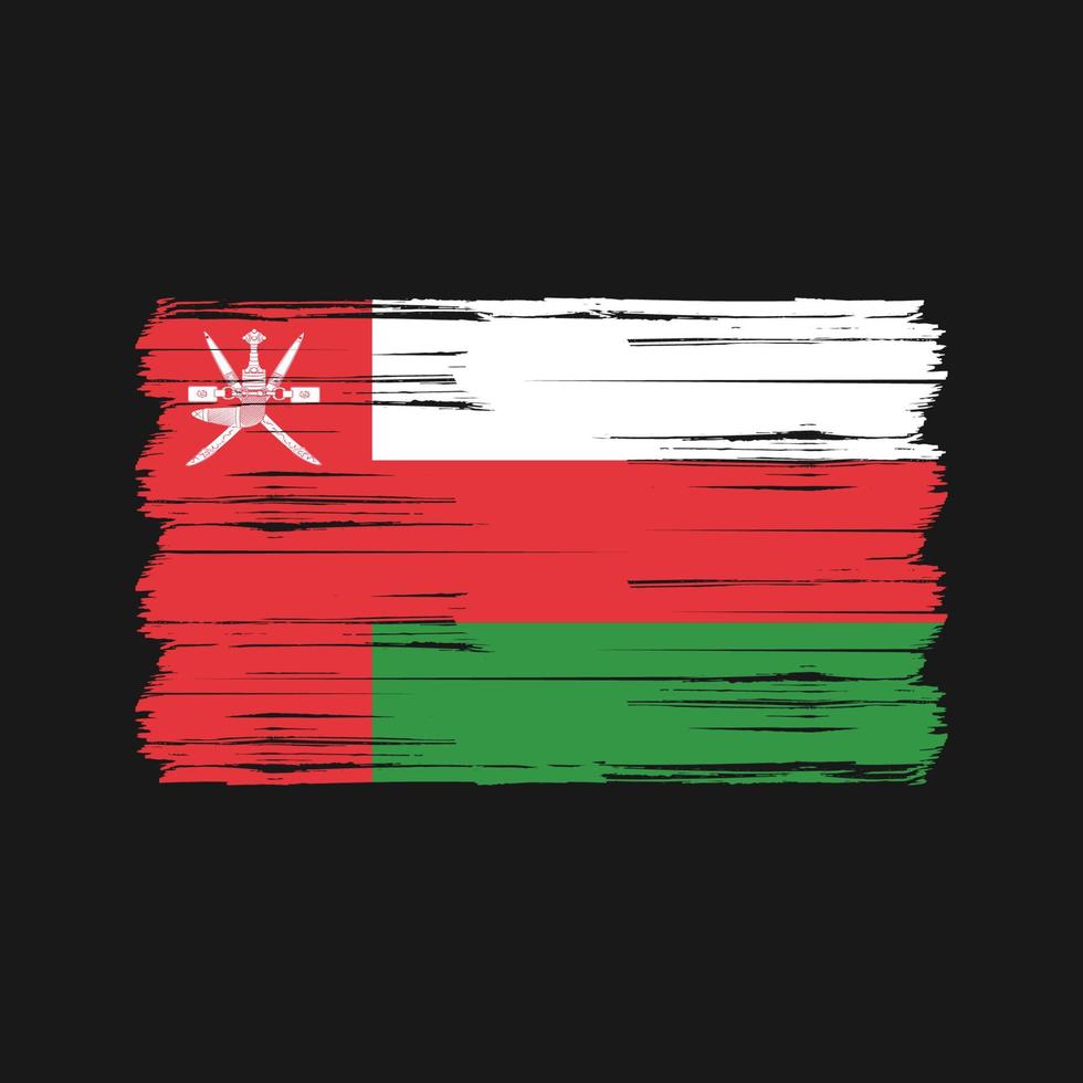 Bürste der oman-Flagge. Nationalflagge vektor