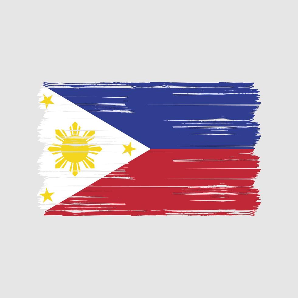 Bürste der philippinischen Flagge. Nationalflagge vektor