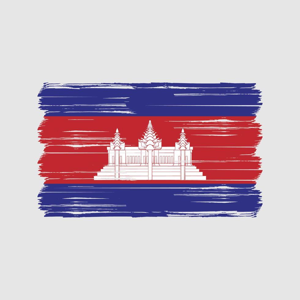 kambodscha flag pinsel. Nationalflagge vektor