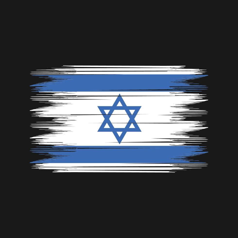 Pinselvektor der israelischen Flagge. Pinselvektor der Nationalflagge vektor