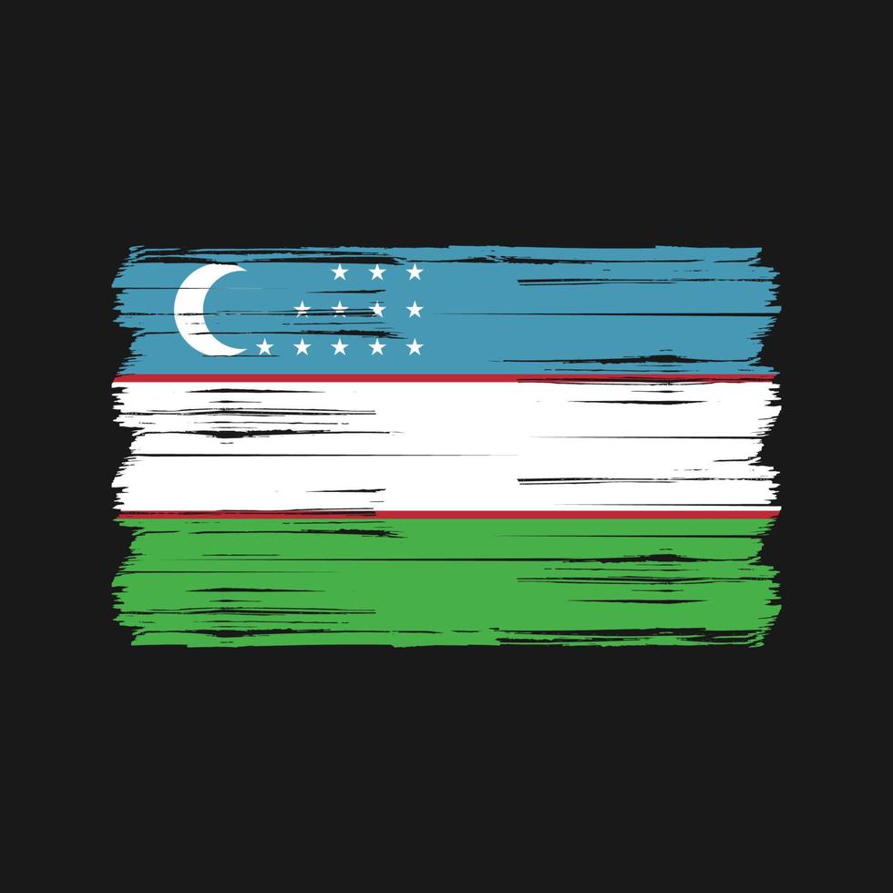 uzbekistan flaggborste. National flagga vektor