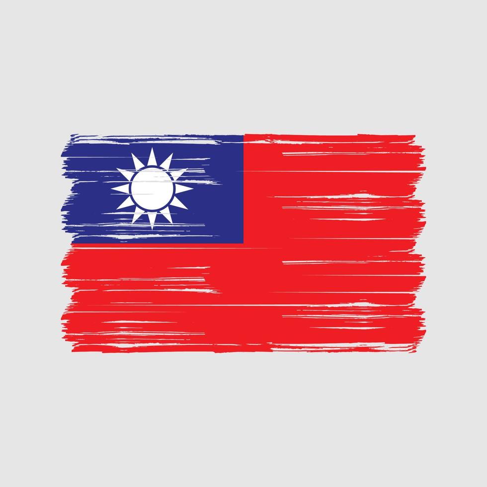 taiwan flag borste. National flagga vektor