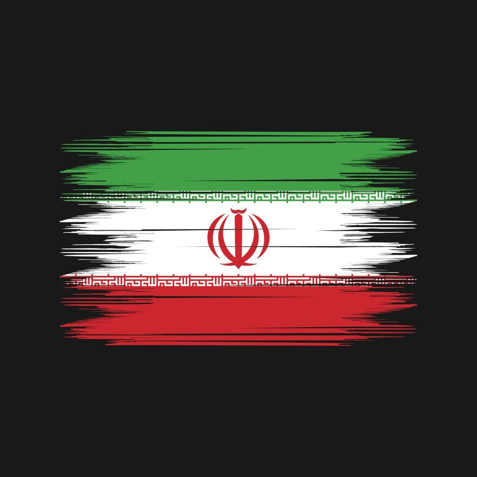 Pinselvektor der iranischen Flagge. Pinselvektor der Nationalflagge vektor