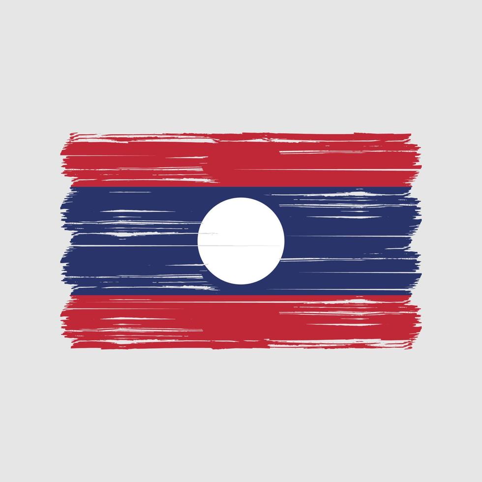 laos flaggborste. National flagga vektor