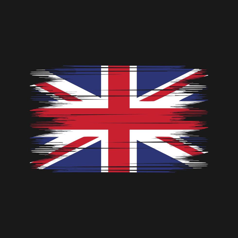 Flaggenvektor des Vereinigten Königreichs. Pinselvektor der Nationalflagge vektor