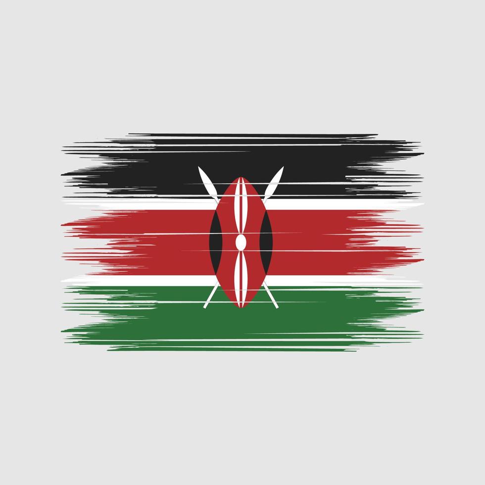 kenya flagga borsta vektor. nationell flagga borsta vektor