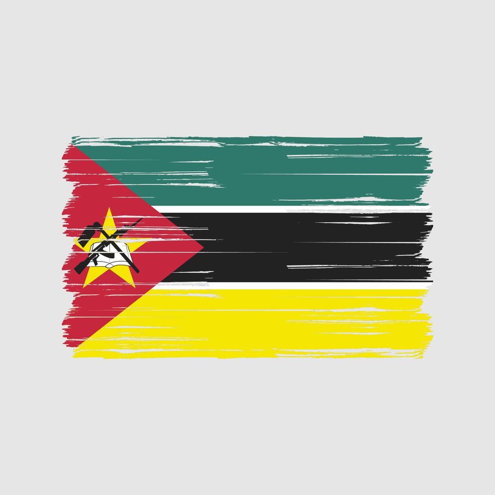 moçambique flagga borste. National flagga vektor