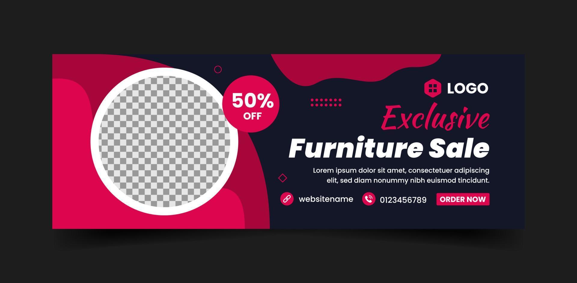 exklusiv möbel försäljning social media omslag Foto och webb baner annonser mall design vektor
