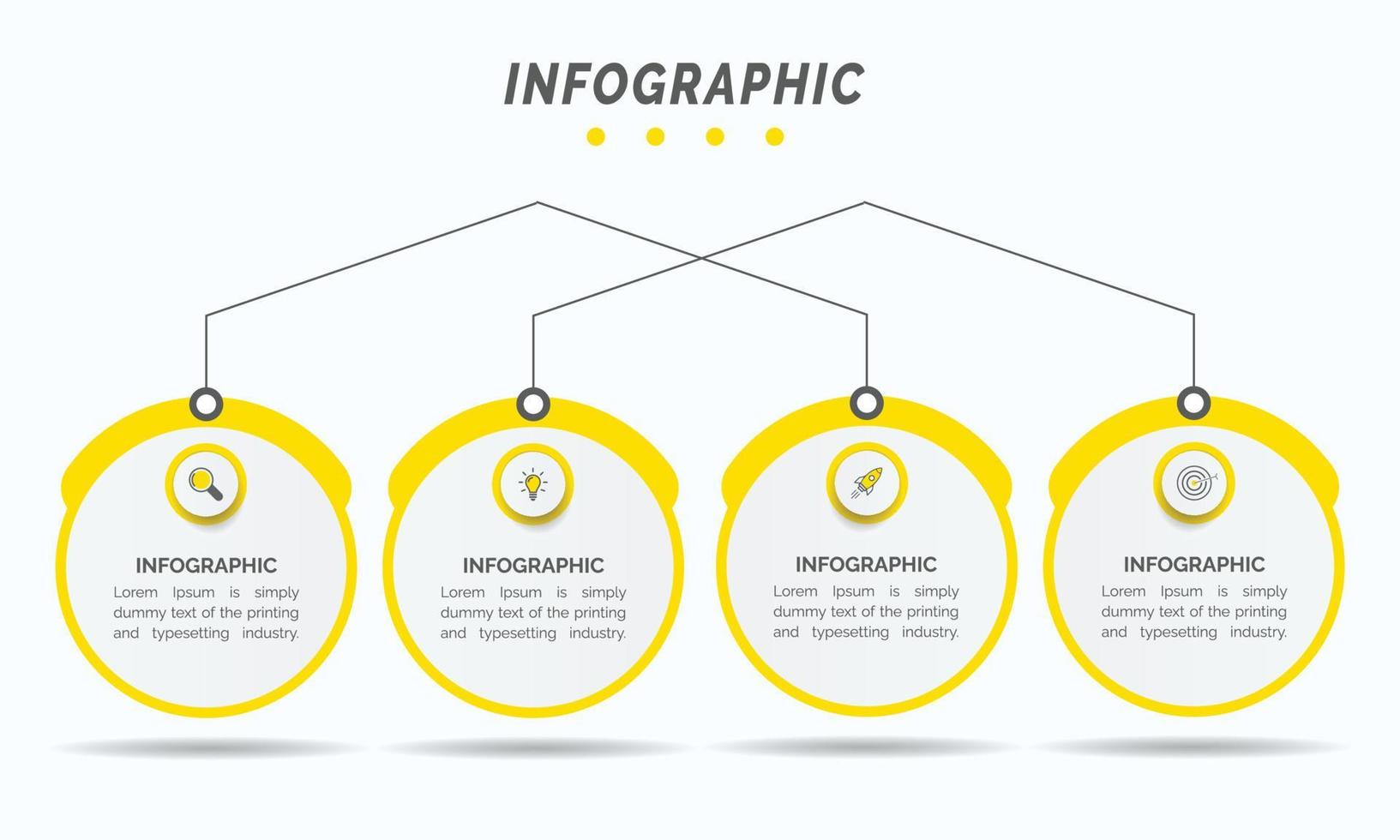 Visualisierung von Geschäftsdaten. Prozessdiagramm. abstrakte Elemente von Diagrammen, Diagrammen mit 4 Schritten, Optionen, Teilen oder Prozessen. Vektor Business Template Infografik, Design, Vektor,2,3,4,5,6,