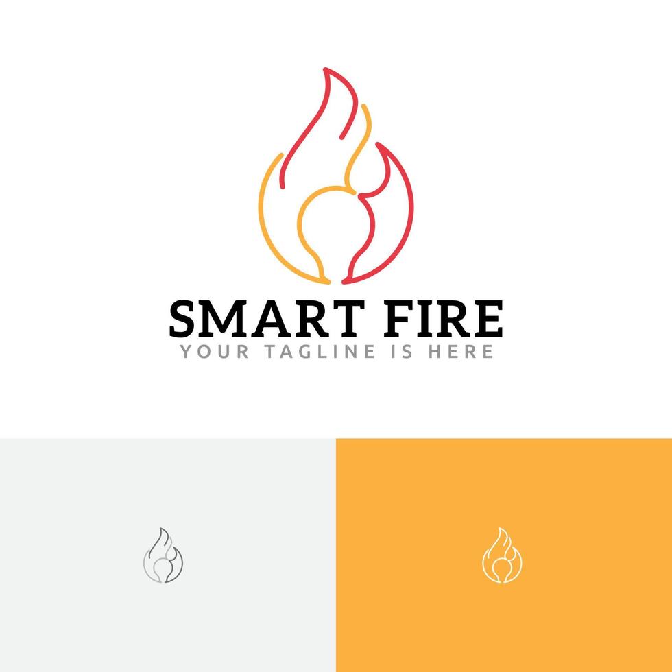 smart brand flamma blossa aning ljus Glödlampa lampa logotyp vektor
