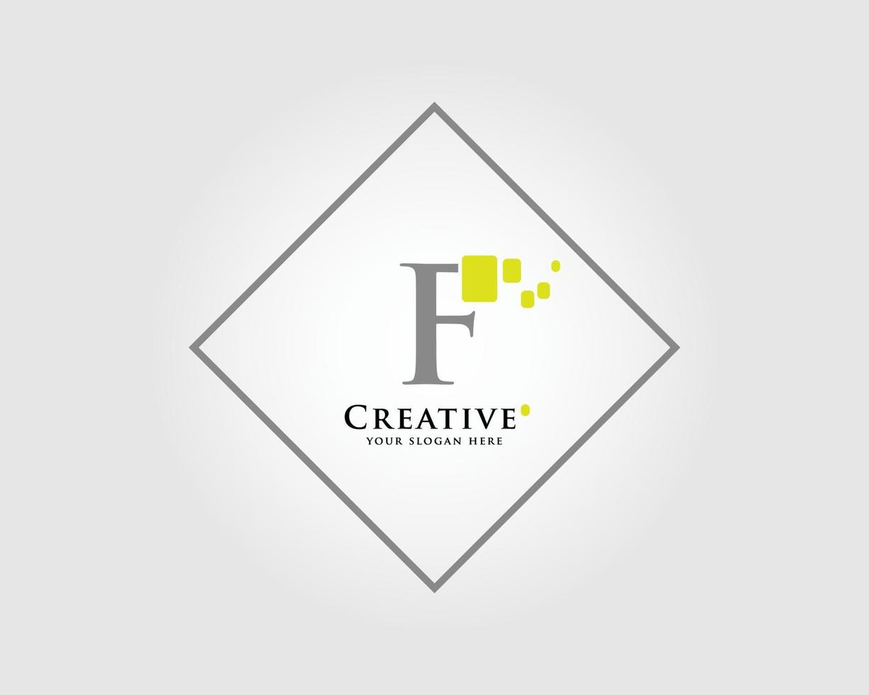 de brev f logotyp design med en kombination av grön kvadrater är lämplig för din företag varumärke. vektor