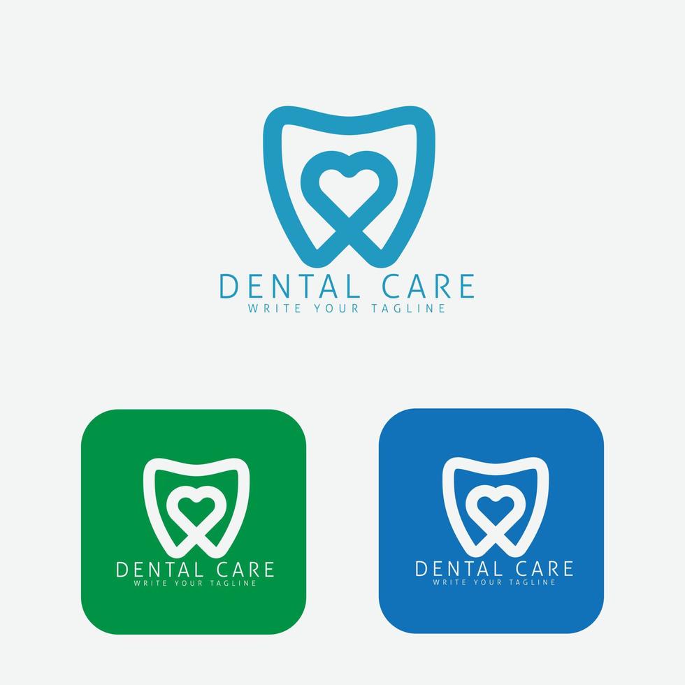 Zahnpflege medizinische Logo-Design-Vorlage. vektor