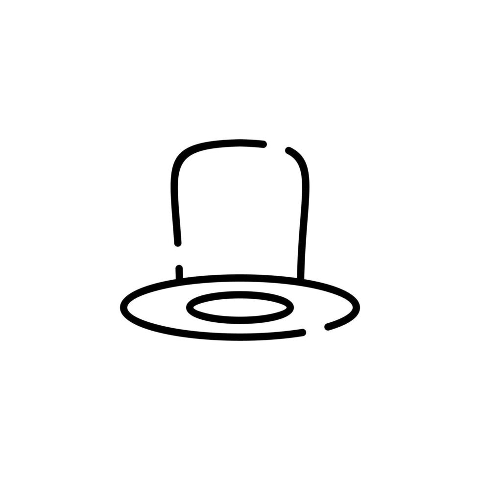 hatt, tillbehör, mode prickad linje ikon vektor illustration logotyp mall. lämplig för många syften.