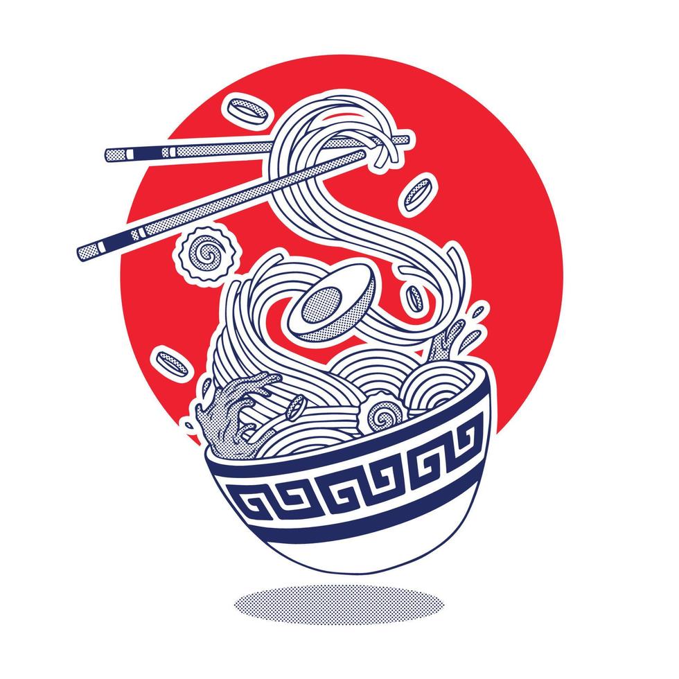 Ramen-Vektorillustration im japanischen Stil vektor