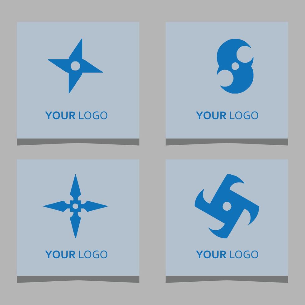 Shuriken-Logo-Vektorillustration, die auf Papiervektor gezeichnet ist, eignet sich sehr gut für Logos, Poster, Banner und andere vektor