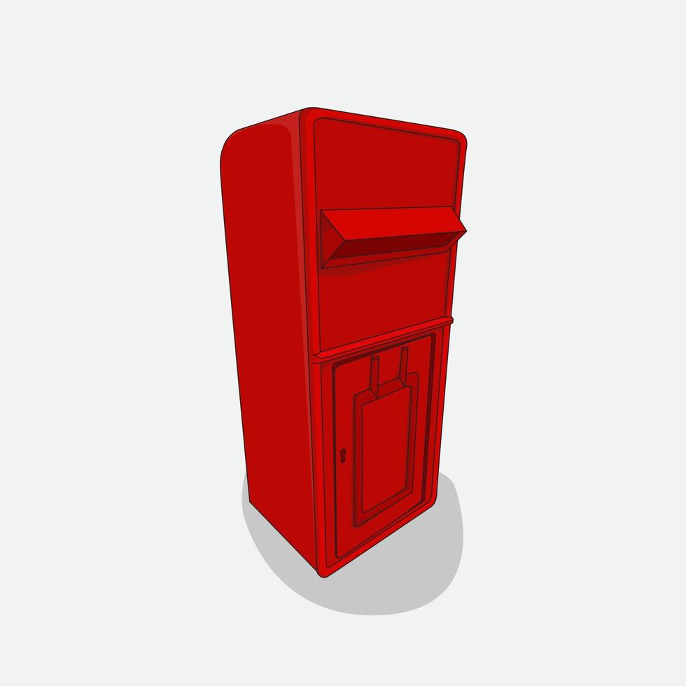 röd posta låda i tecknad serie design för posta dag firande mall design vektor