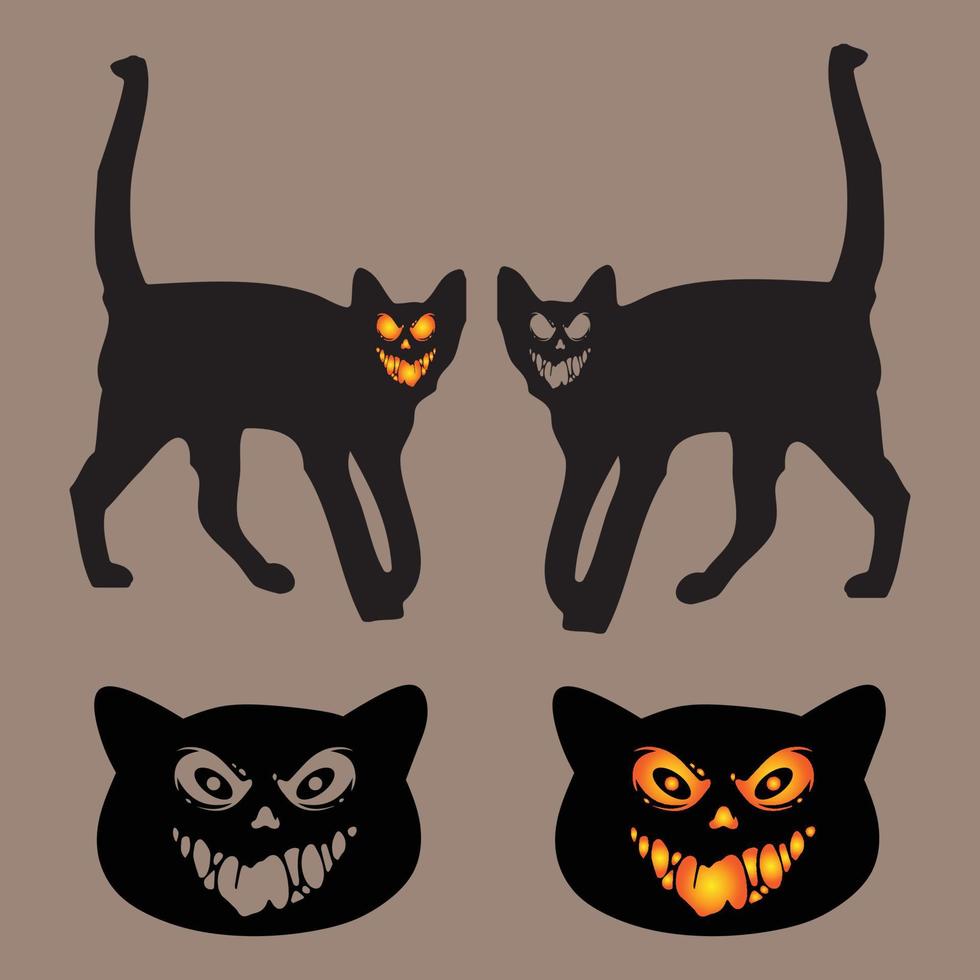 Gruselige Katze Halloween-Katzenvektor vektor