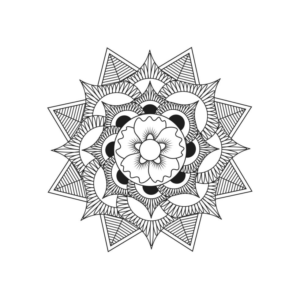 Blumen-Mandala. vintage dekorative elemente. orientalisches Muster, Vektorillustration. islamische, arabische, indische, marokkanische, spanische, türkische, pakistanische, chinesische, mystische, osmanische Motive. Malbuch Seite vektor