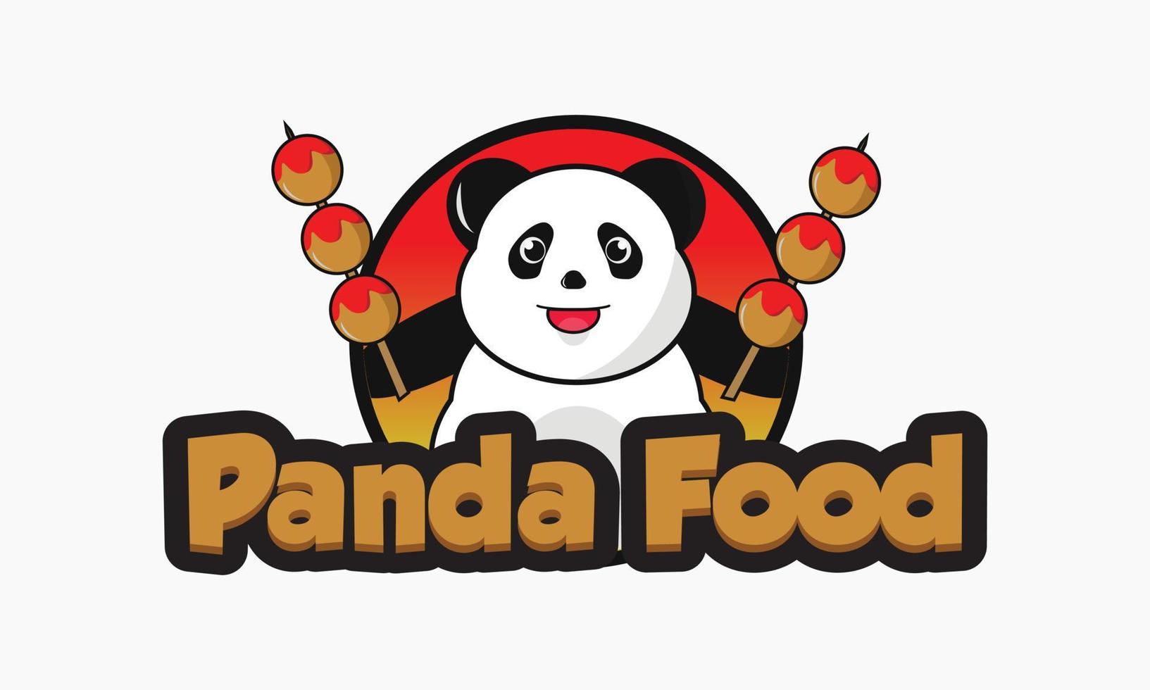 panda mat logotyp vektor