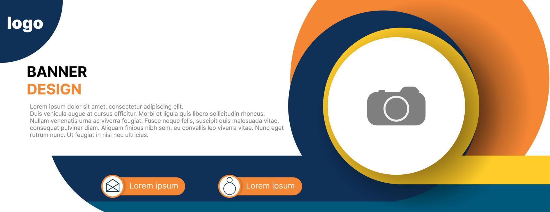 företag baner design mall med blå och orange Färg vektor