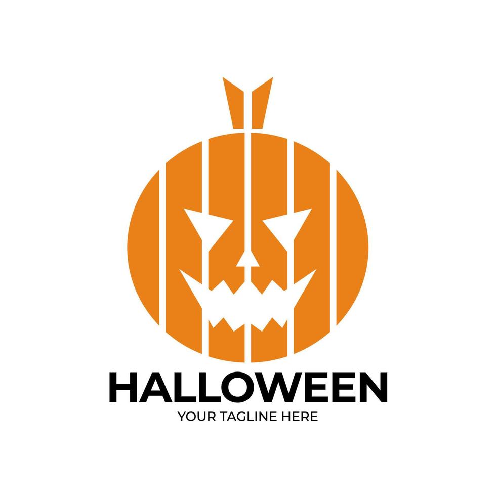halloween-logo für ihr design mit handgezeichneter kürbisvektorillustration. Diese Illustration kann als Grußkarte, Poster oder Druck verwendet werden vektor