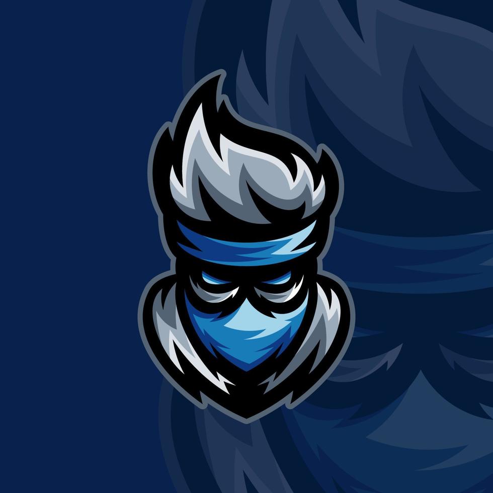 Ninja-Maskottchen-Esport-Logo-Vektorvorlage, kreative Ninja-Logo-Designkonzepte vektor