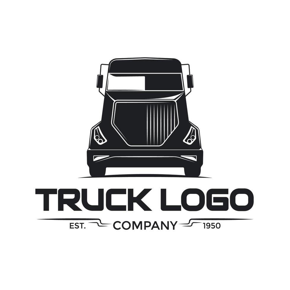 lastbil vektor logotyp silhuett illustration för företag, industri, frakt, logistisk leverans