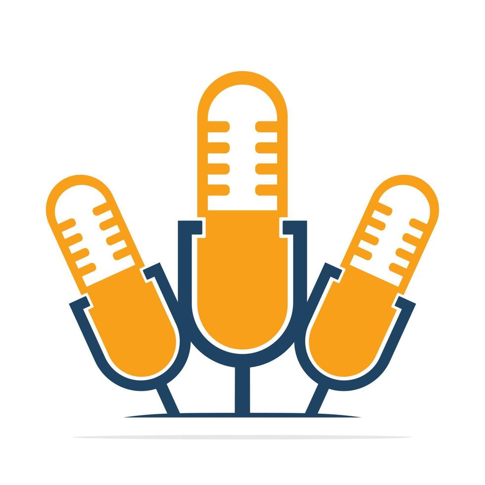 Mikrofon-Symbol-Logo-Design-Vektor-Vorlage. Podcast-Symbol-Logo-Konzept. vektor
