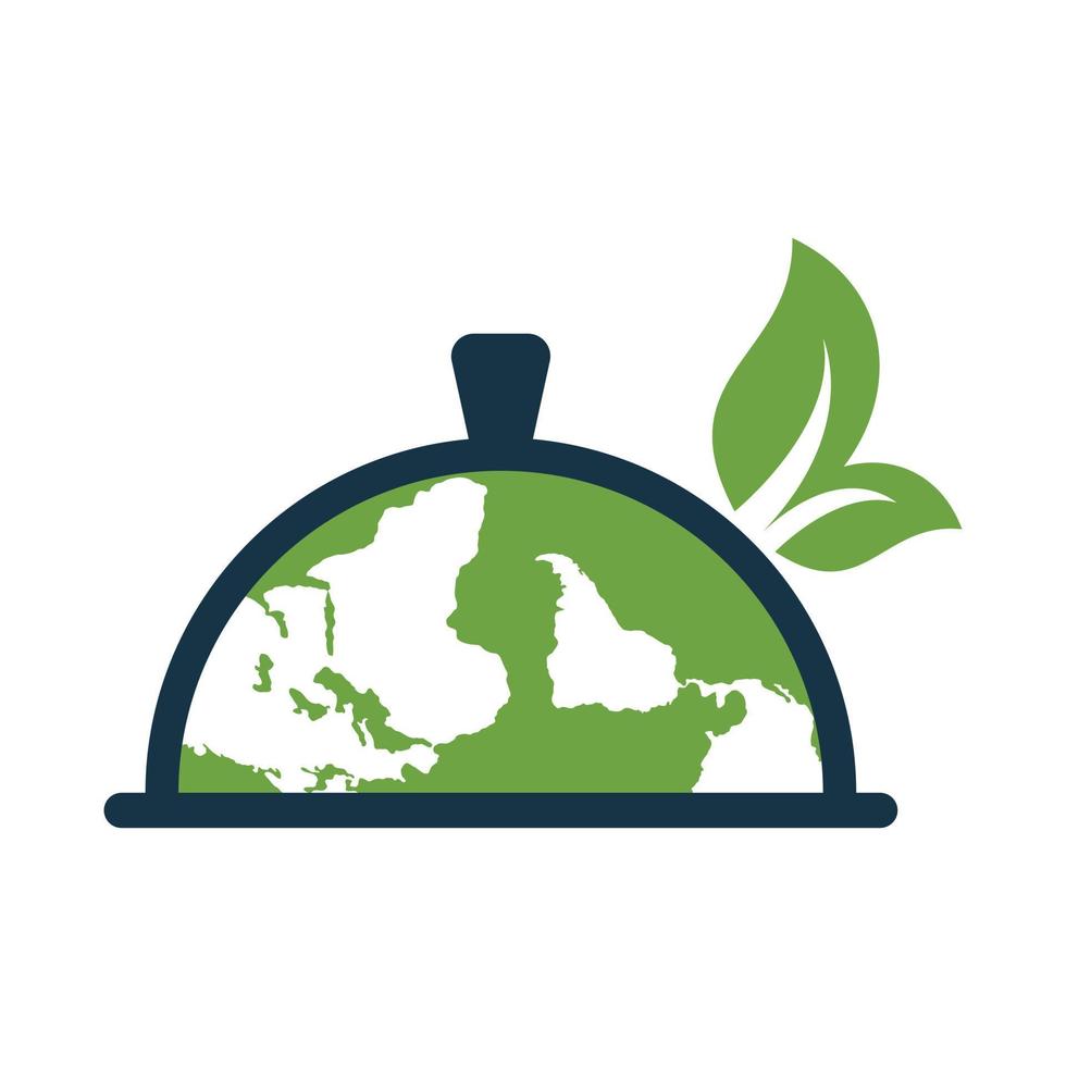 Restaurant-Logo für globale internationale Speisen. globale Restaurant-Vektor-Design-Logo-Vorlage. vektor