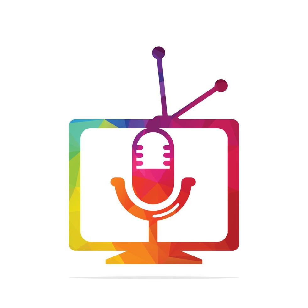 TV-Podcast-Vektor-Logo-Design. TV-Podcast-Symbol. digitales Video-Podcast-Logo-Konzept. vektor