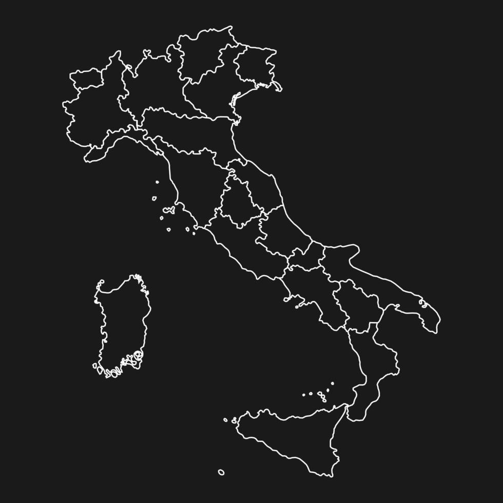 Italien Karta med område gränser. vektor illustration.