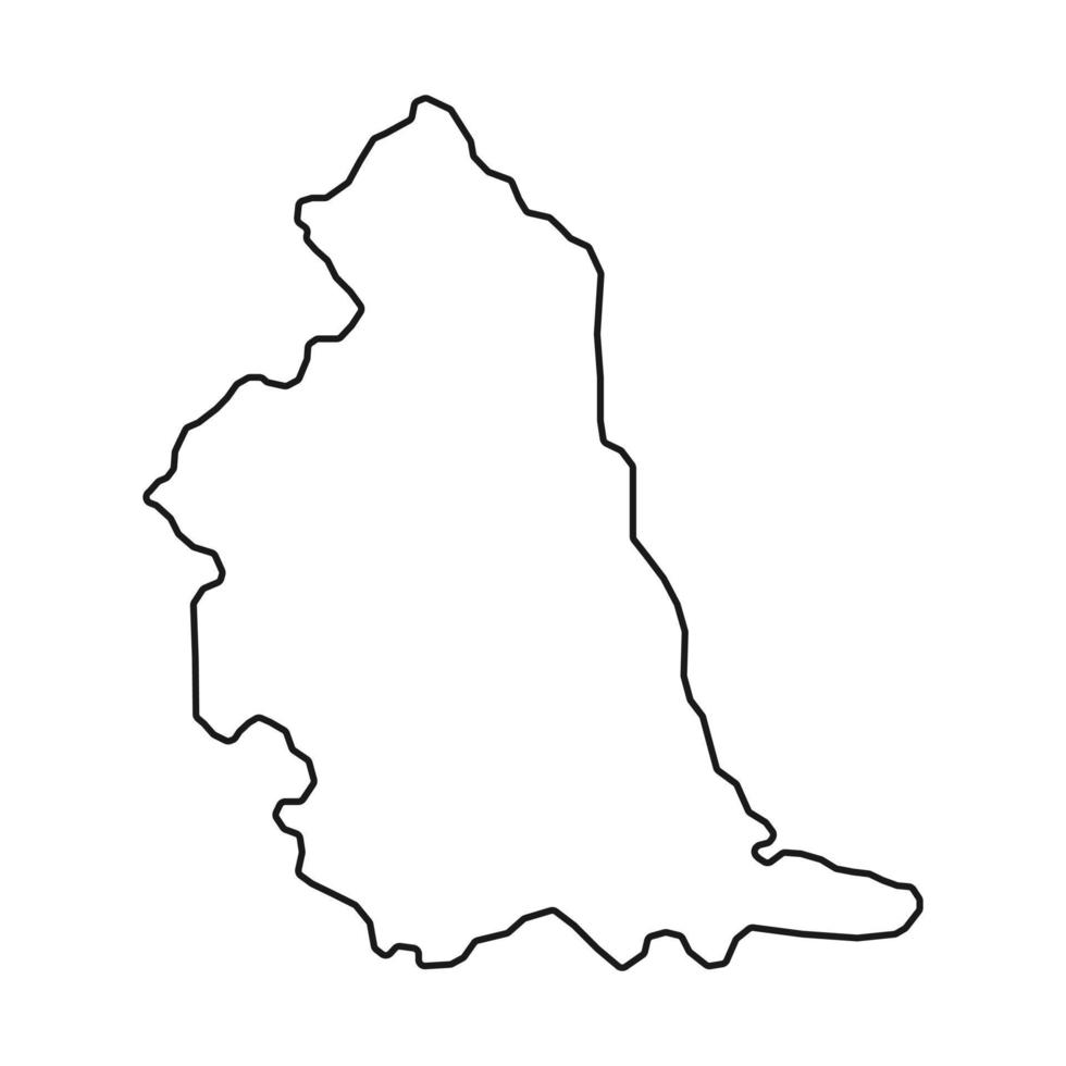 norr öst England, Storbritannien område Karta. vektor illustration.