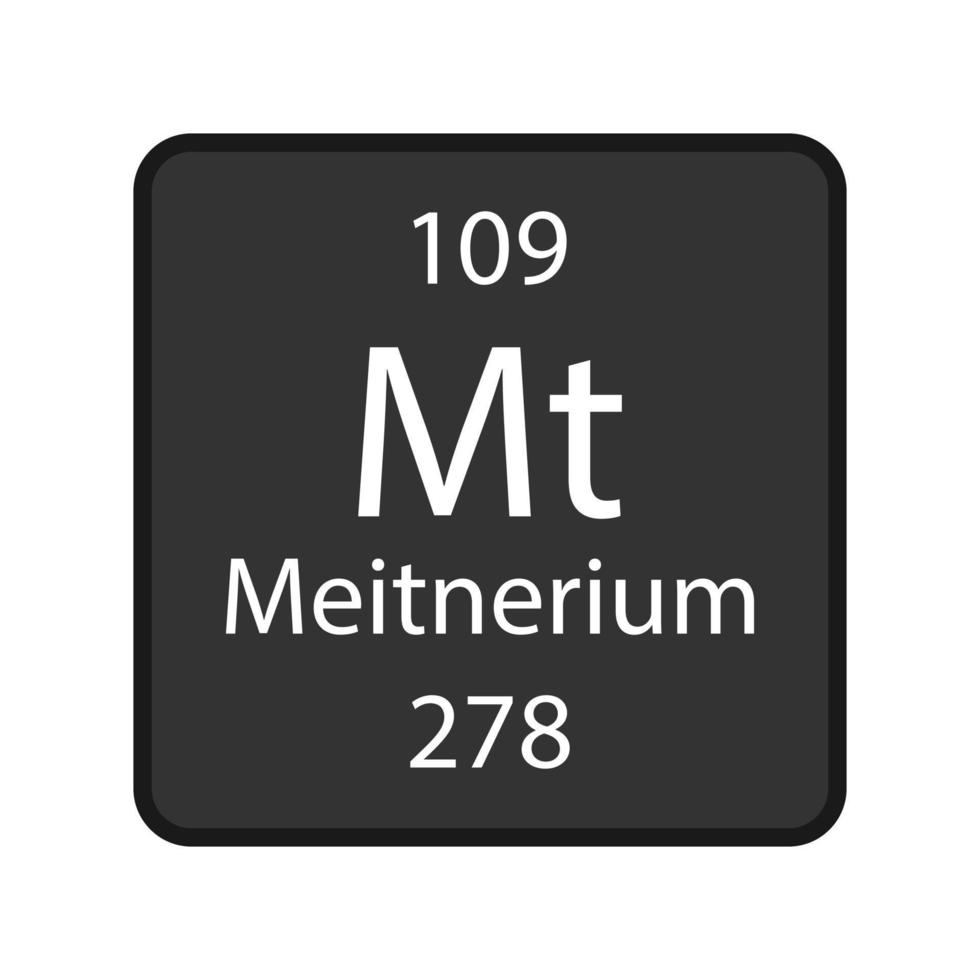 meitnerium symbol. kemiskt element i det periodiska systemet. vektor illustration.