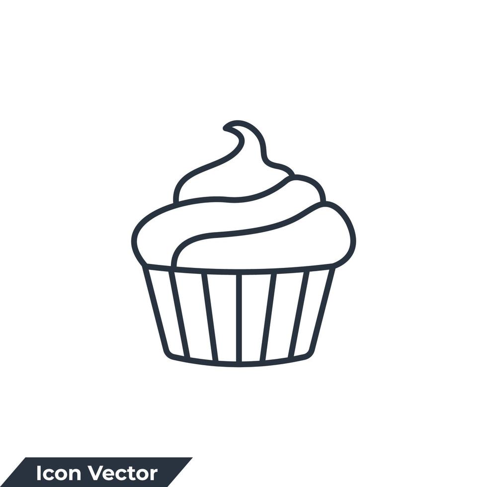 muffin ikon logotyp vektor illustration. muffin mat symbol mall för grafisk och webb design samling