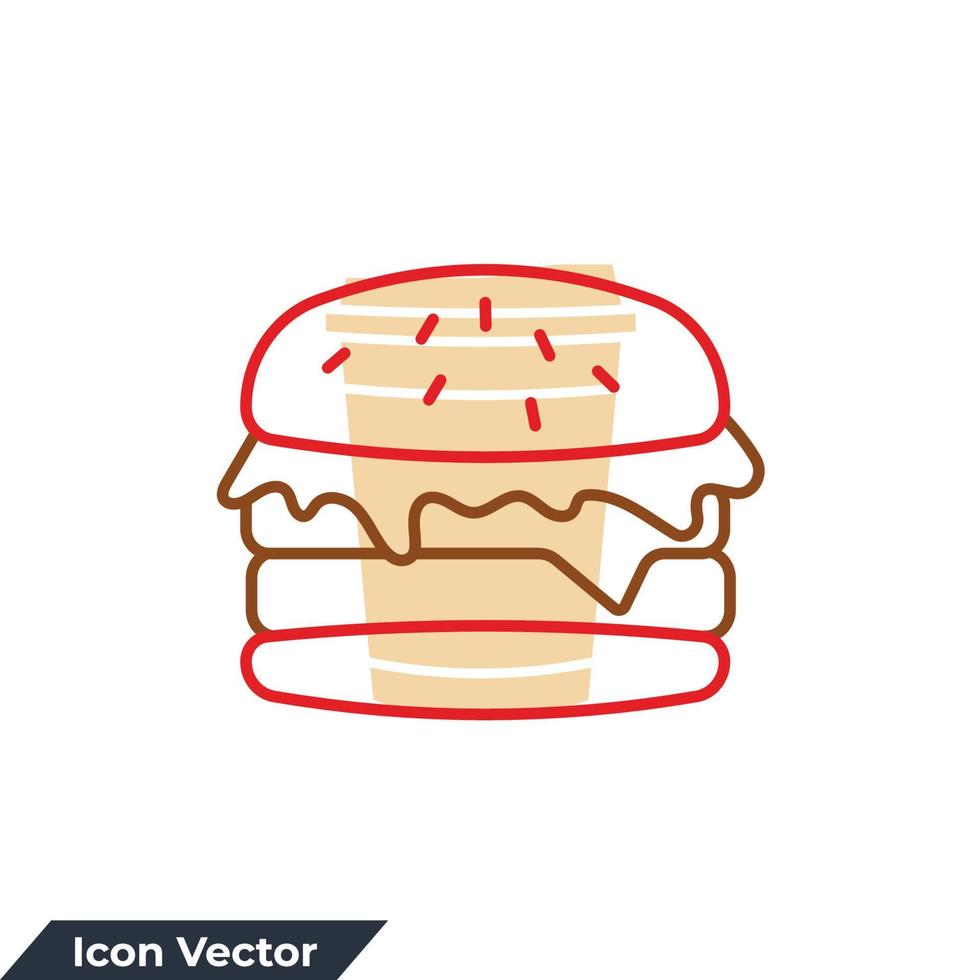 burger ikon logotyp vektor illustration. hamburgare symbol mall för grafisk och webb design samling