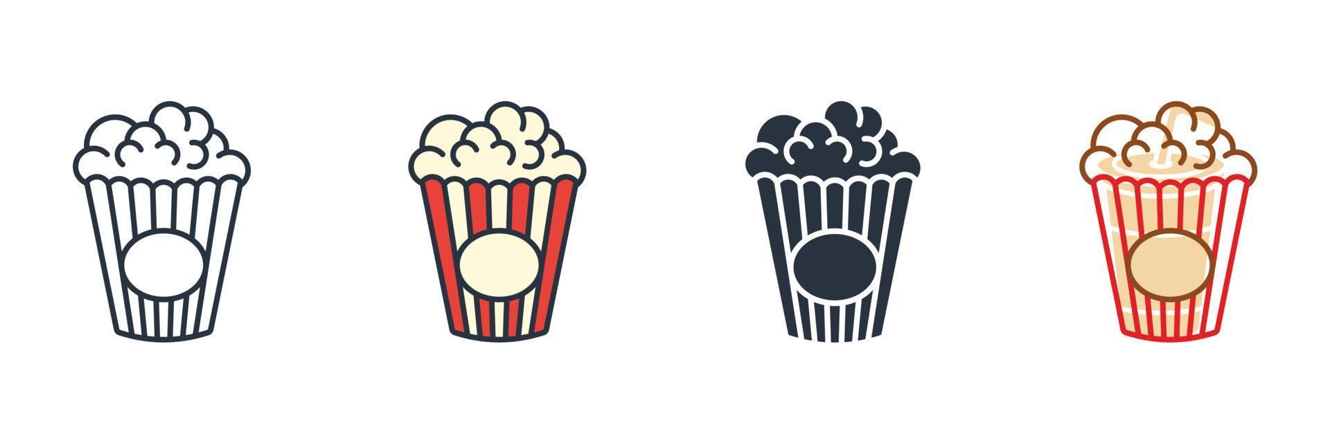 popcorn ikon logotyp vektor illustration. popcorn symbol mall för grafisk och webb design samling
