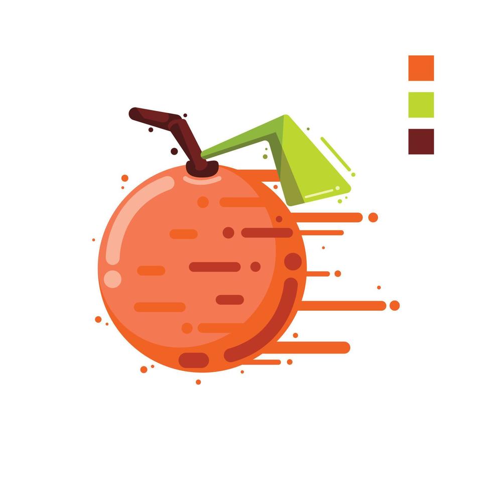 Orangenfrucht-Vektorillustration Lebensmittel-Natur-Symbol isoliert vektor