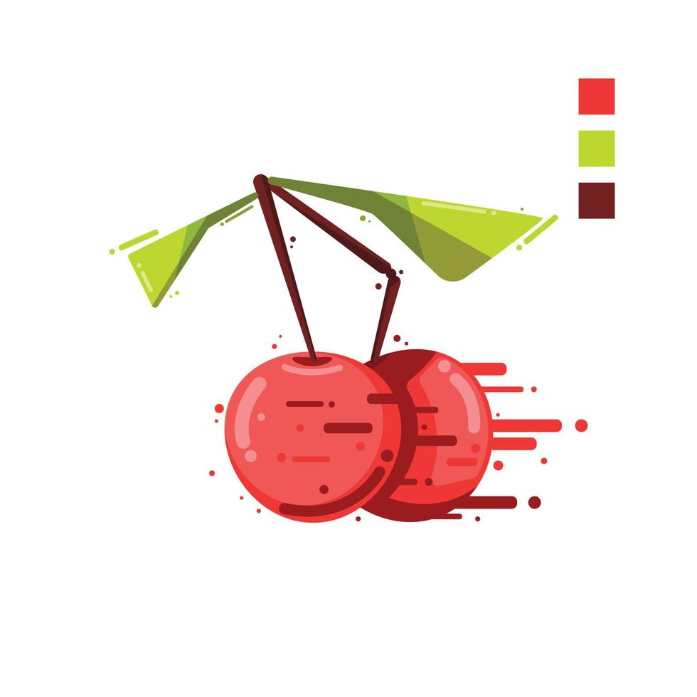 körsbär frukt vektor illustration mat natur ikon isolerat