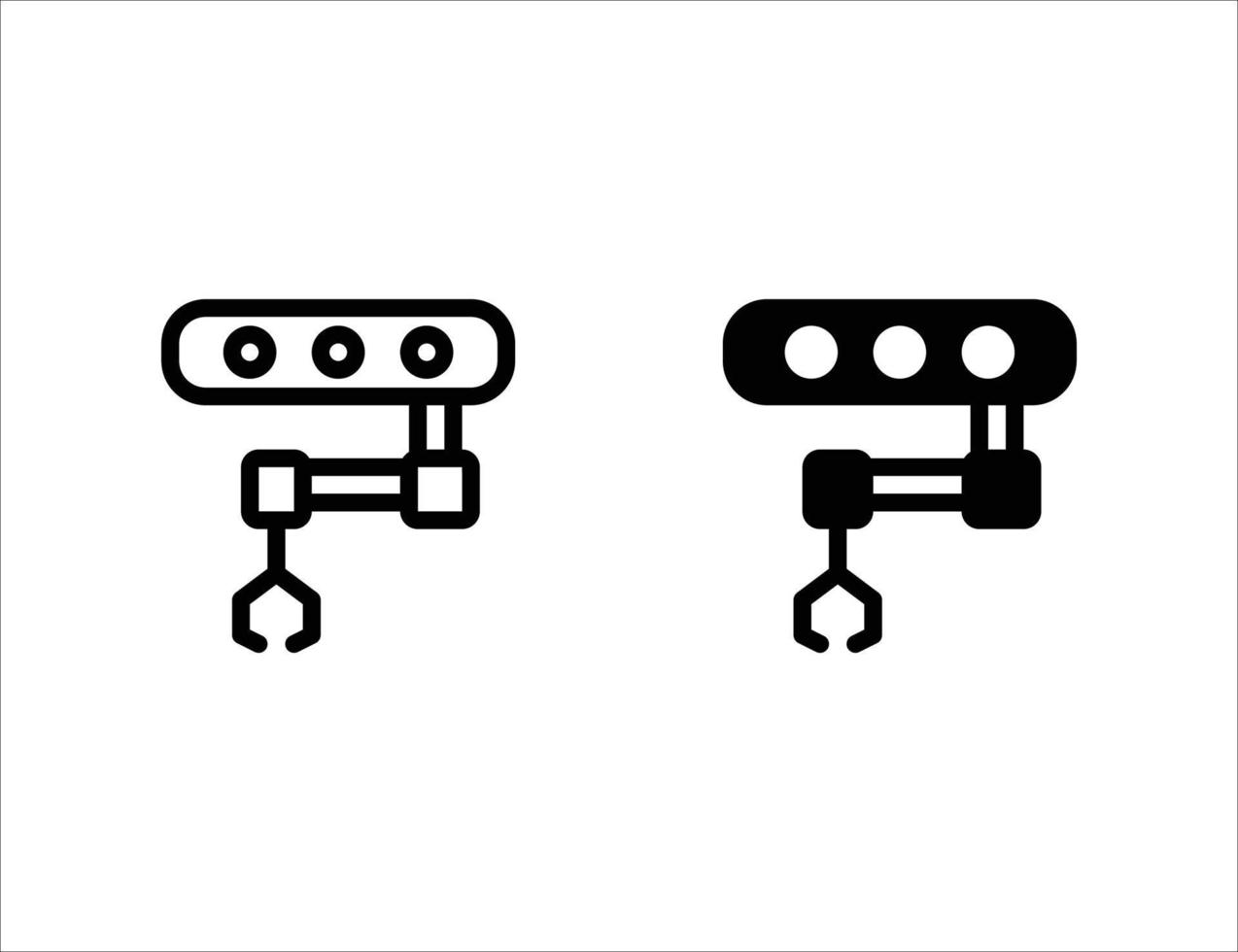 Kran-Symbol. Umrisssymbol und solides Symbol vektor