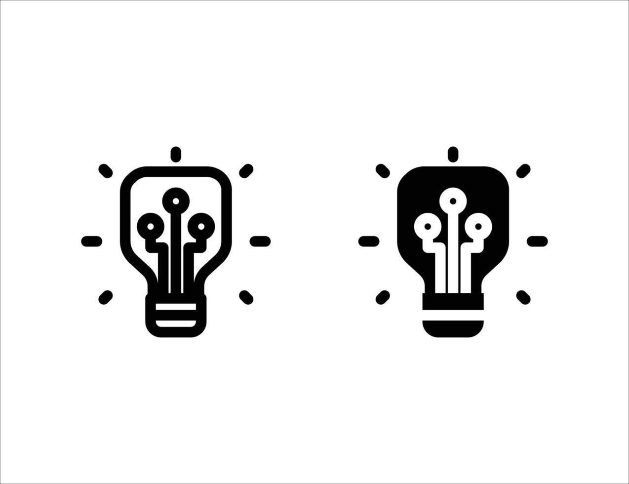 Idee-Symbol. Umrisssymbol und solides Symbol vektor