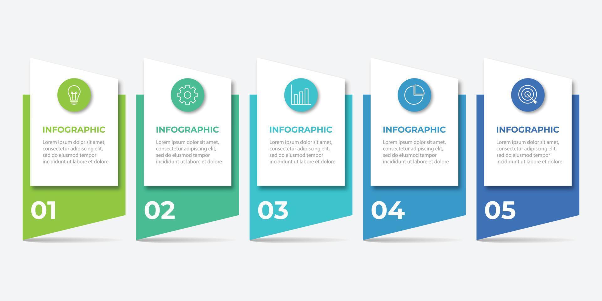 Präsentationsgeschäft Infografik Vorlage mit 5 Optionen vektor