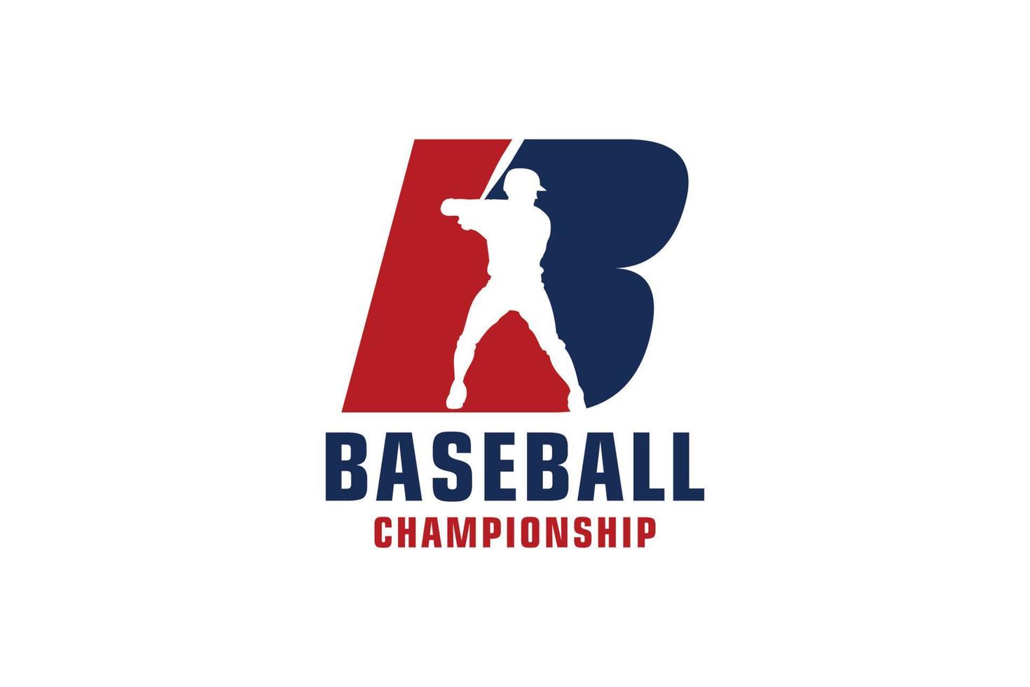 bokstaven b med baseball-logotypdesign. vektor designmallelement för sportlag eller företagsidentitet.