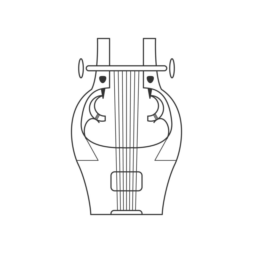 Cithara flaches Schwarz-Weiß-Symbol. isolierte Vektorzeichenfolge krank. vektor