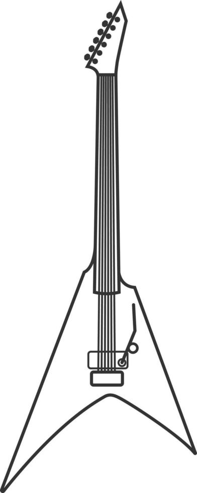 retro gitarr svart och vit ikon. isolerat vektor sträng uppsättning.