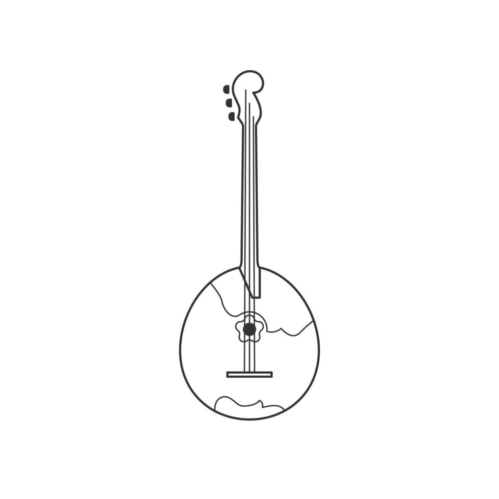 Domra Schwarz-Weiß-Symbol. isolierte Vektorzeichenfolge krank. vektor