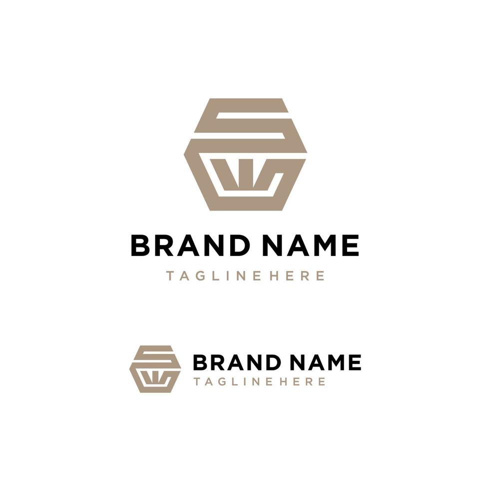 monogram första brev sw logotyp design. företag första ikon vektor