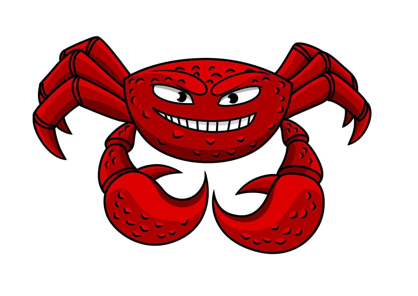 Zeichentrickfigur der roten Krabbe vektor