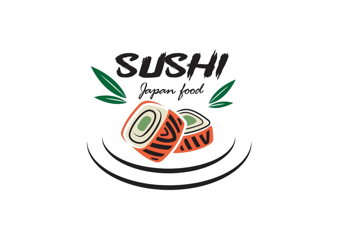 japansk sushi skaldjur emblem vektor