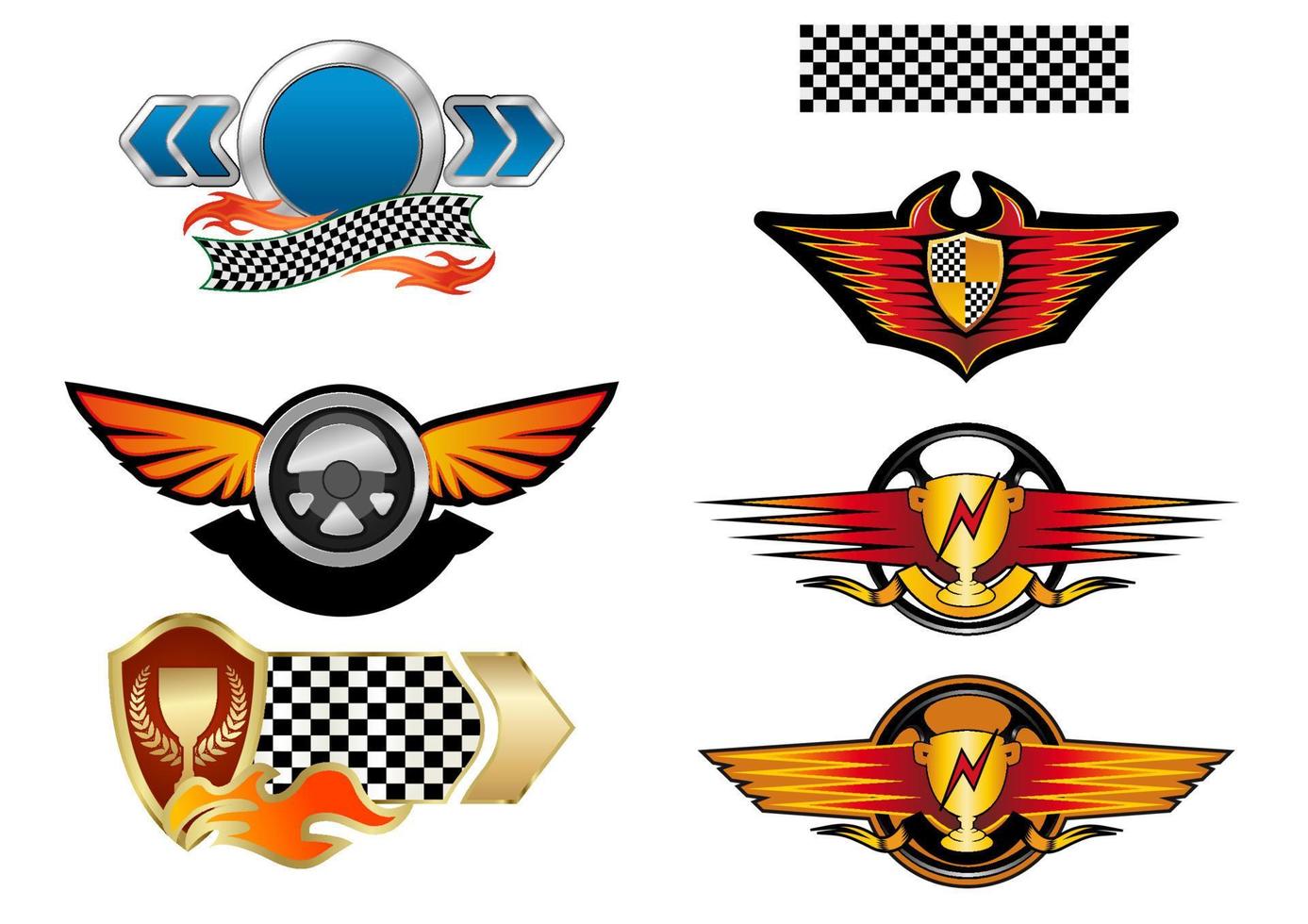 Rennsport-Embleme und -Symbole vektor