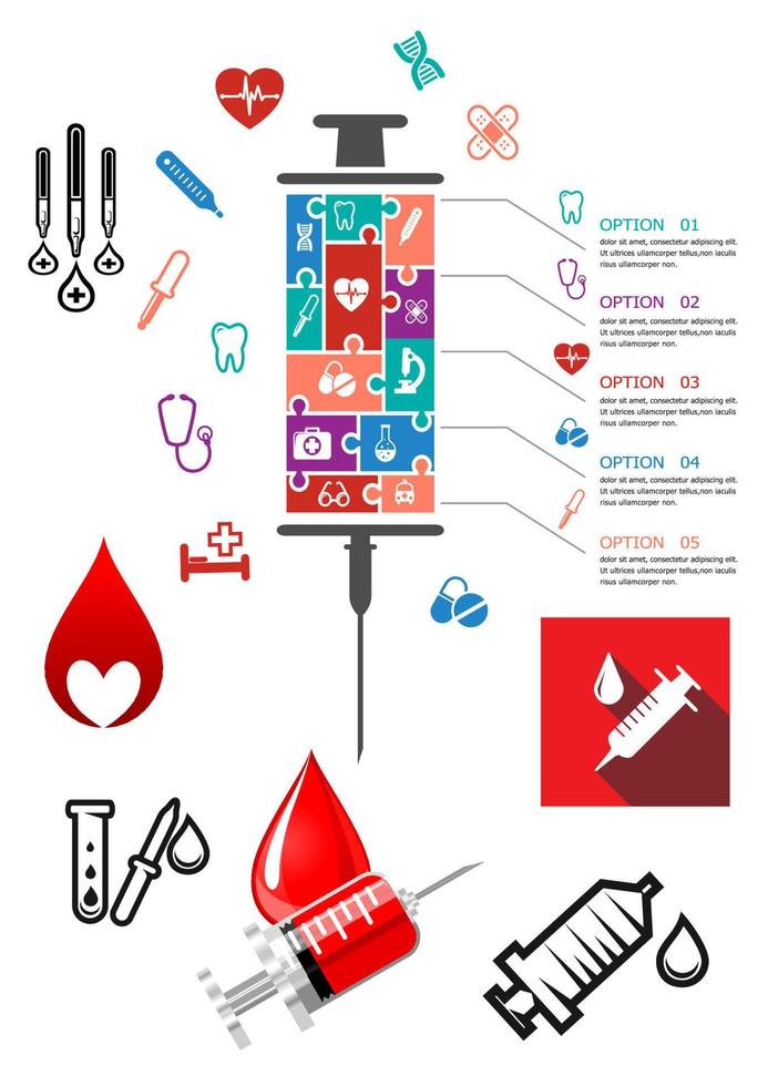 medicinsk och sjukhus infographics med ikoner vektor